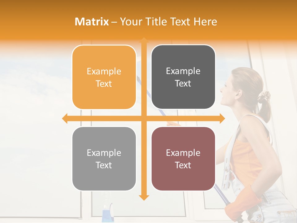 A Woman Cleaning Windows With A Mop PowerPoint Template