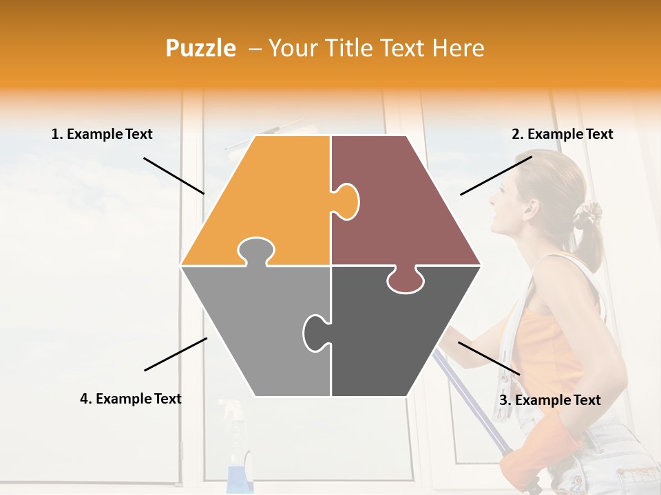 A Woman Cleaning Windows With A Mop PowerPoint Template