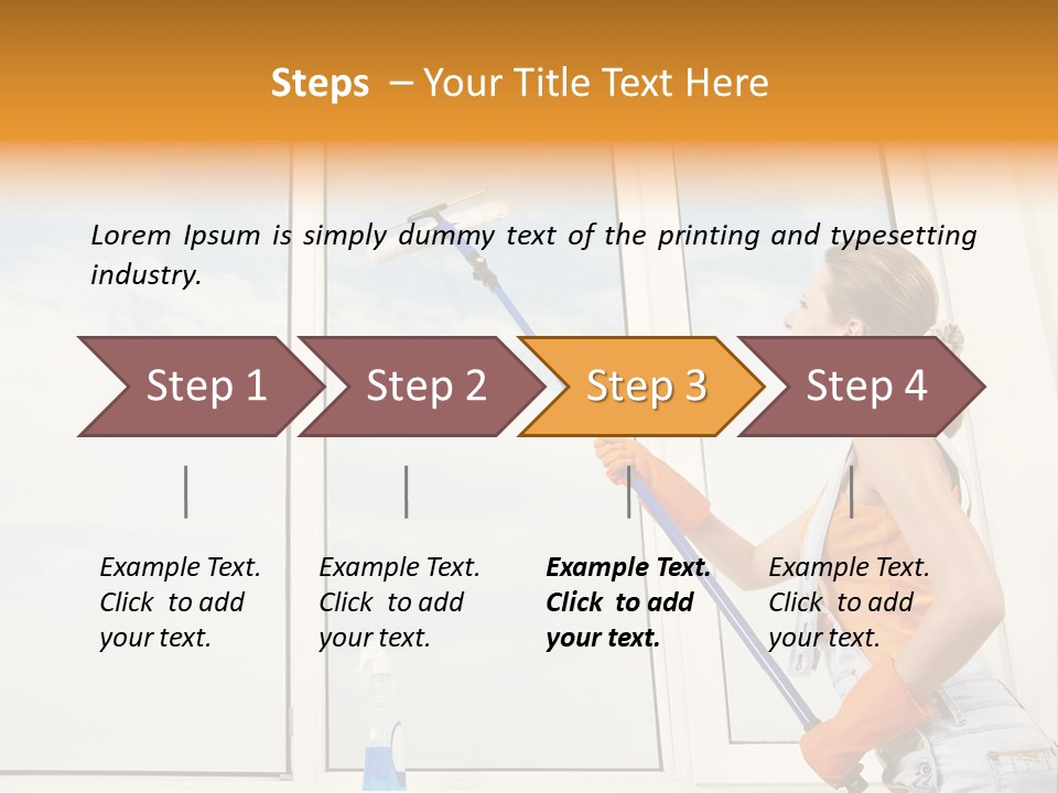 A Woman Cleaning Windows With A Mop PowerPoint Template