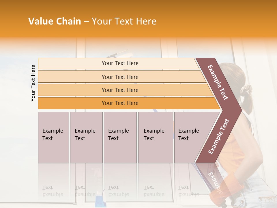 A Woman Cleaning Windows With A Mop PowerPoint Template