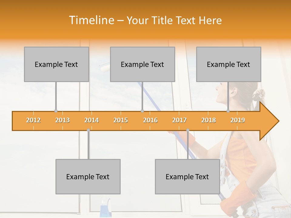 A Woman Cleaning Windows With A Mop PowerPoint Template