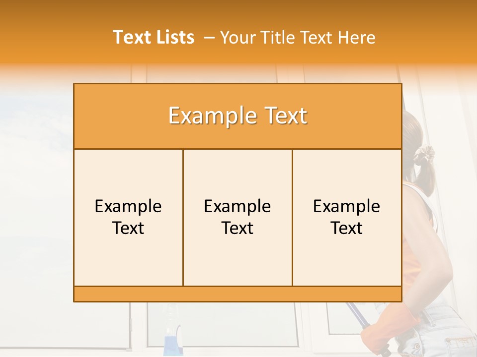 A Woman Cleaning Windows With A Mop PowerPoint Template