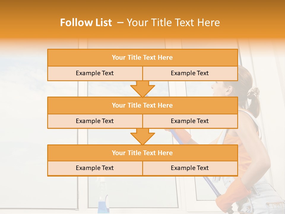 A Woman Cleaning Windows With A Mop PowerPoint Template