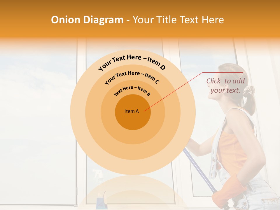 A Woman Cleaning Windows With A Mop PowerPoint Template