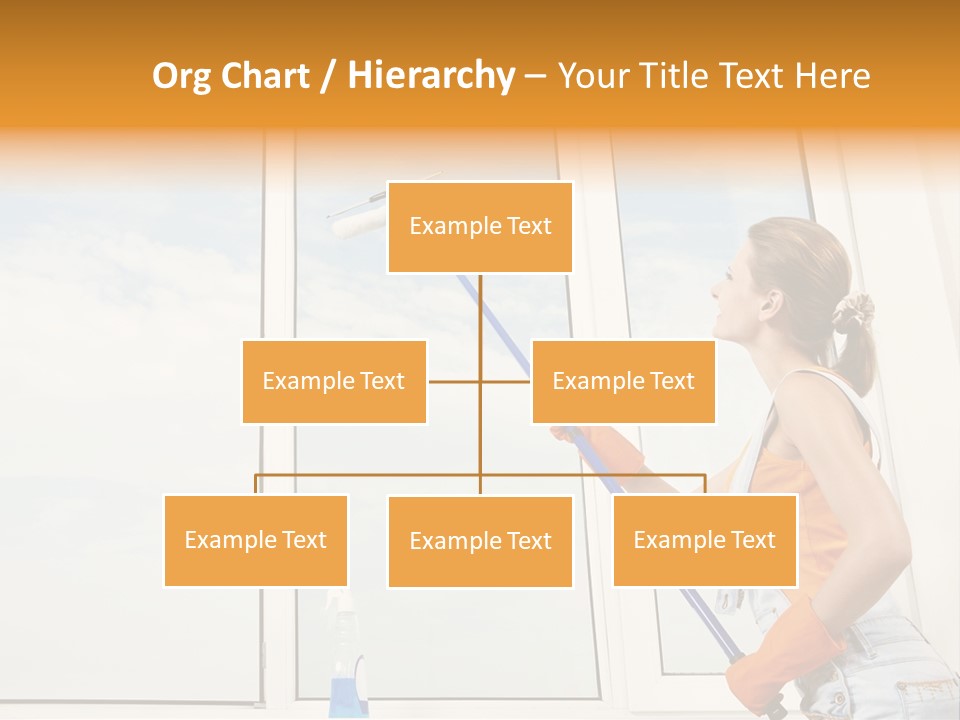 A Woman Cleaning Windows With A Mop PowerPoint Template