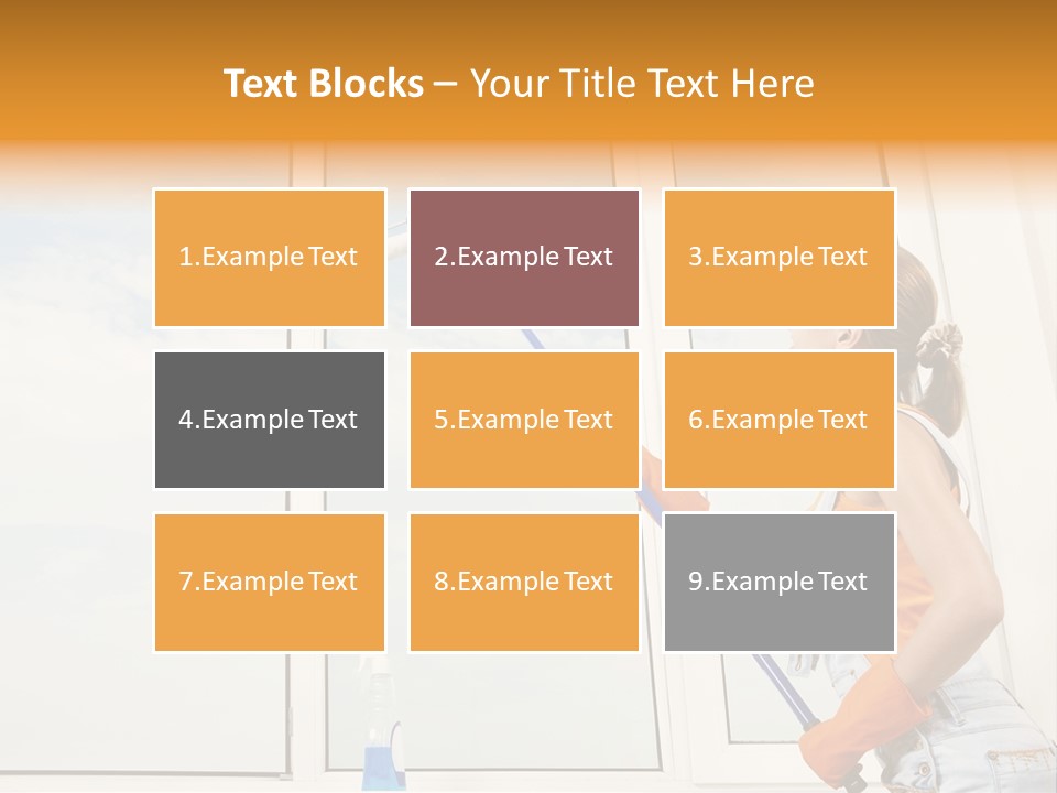 A Woman Cleaning Windows With A Mop PowerPoint Template