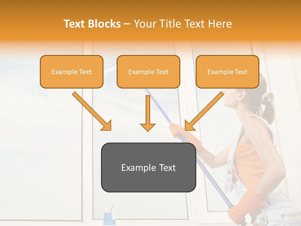 A Woman Cleaning Windows With A Mop PowerPoint Template