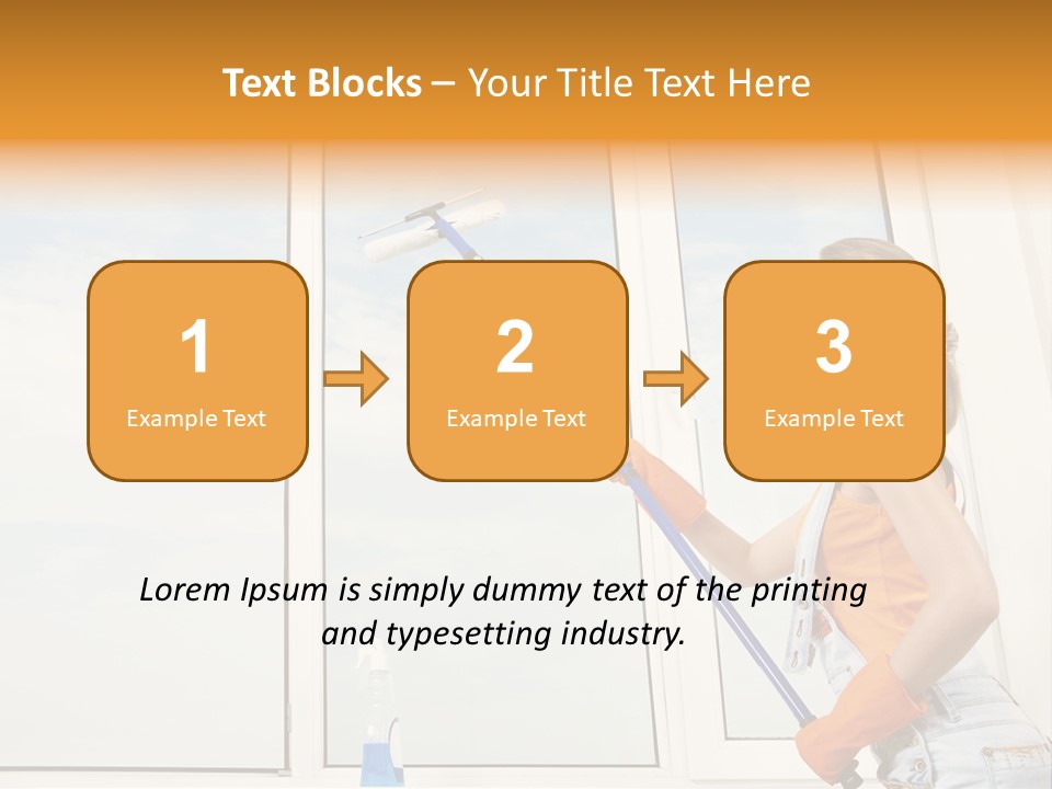 A Woman Cleaning Windows With A Mop PowerPoint Template