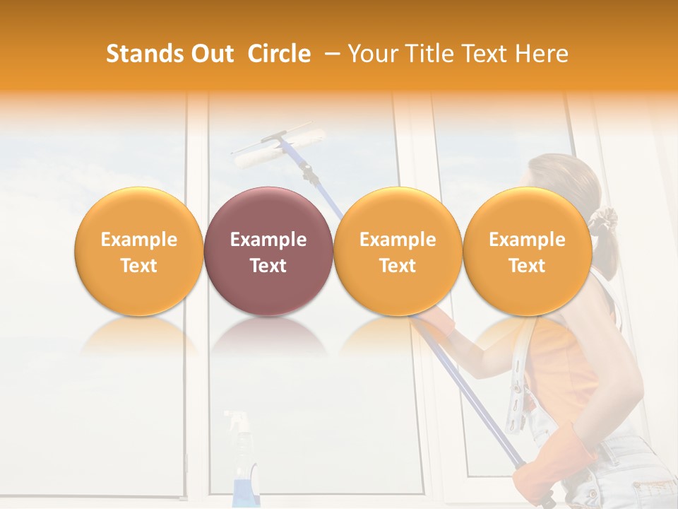A Woman Cleaning Windows With A Mop PowerPoint Template