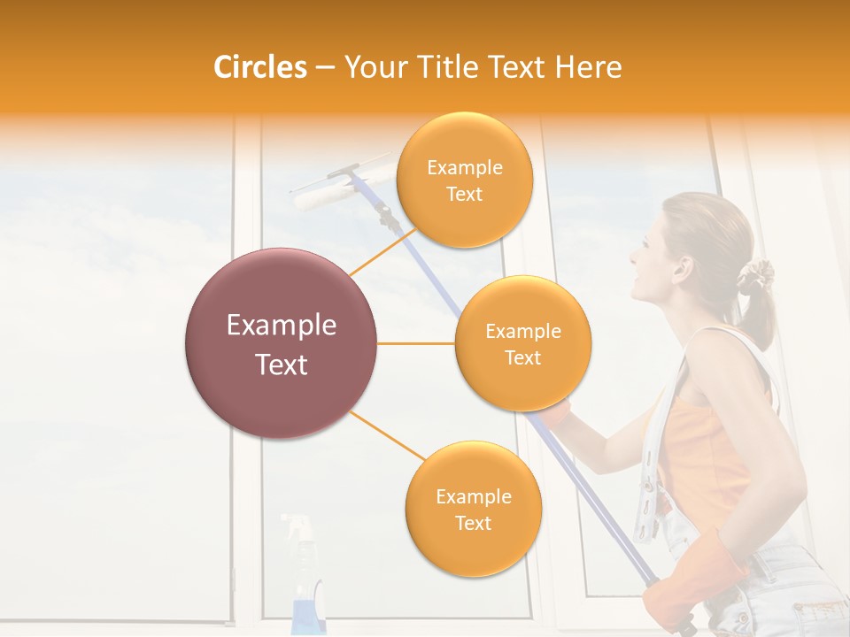 A Woman Cleaning Windows With A Mop PowerPoint Template