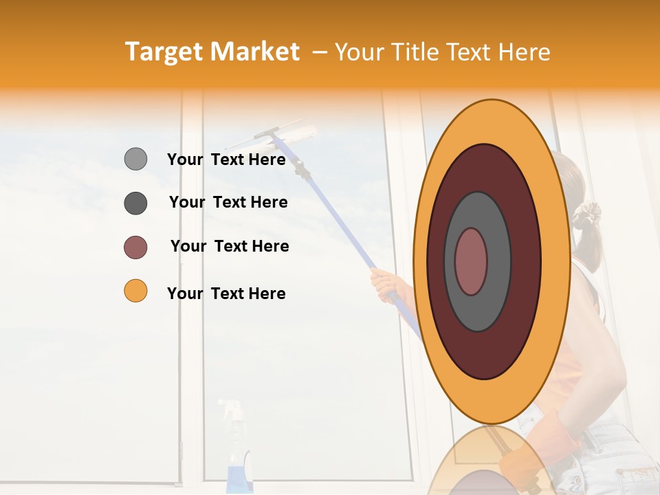 A Woman Cleaning Windows With A Mop PowerPoint Template