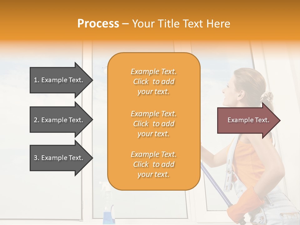 A Woman Cleaning Windows With A Mop PowerPoint Template