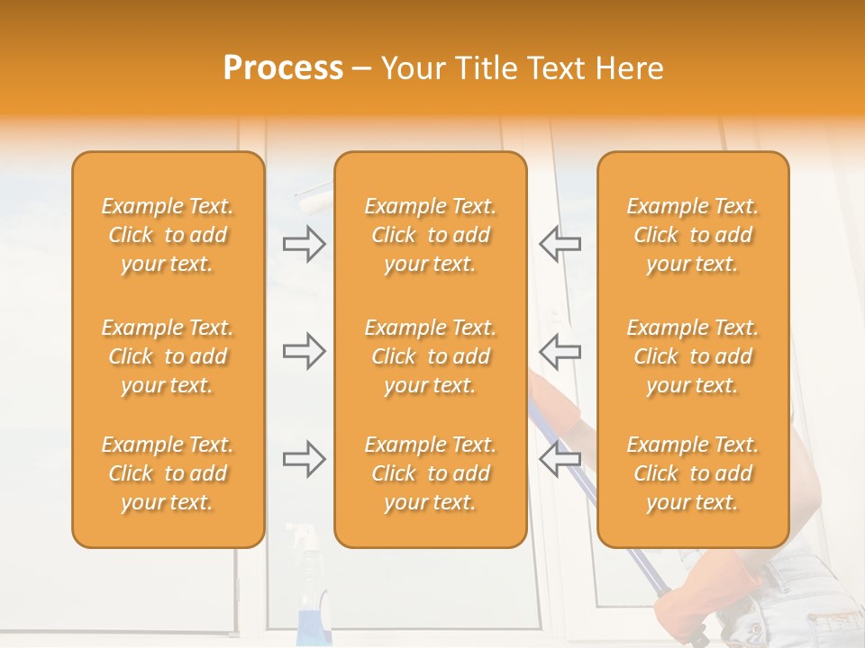A Woman Cleaning Windows With A Mop PowerPoint Template