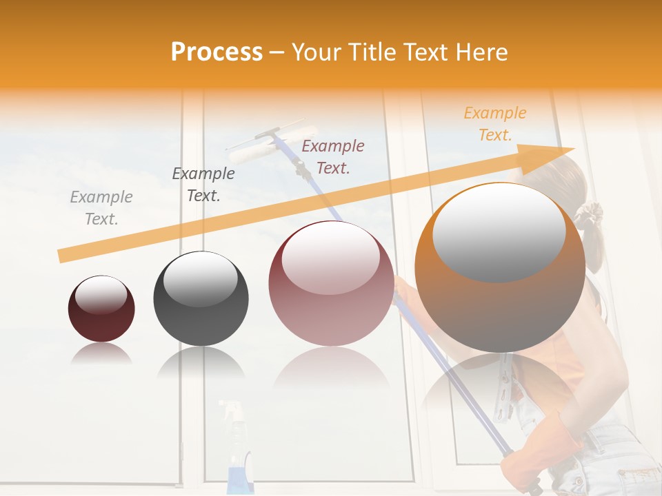A Woman Cleaning Windows With A Mop PowerPoint Template