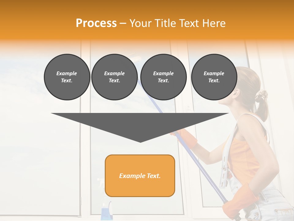 A Woman Cleaning Windows With A Mop PowerPoint Template