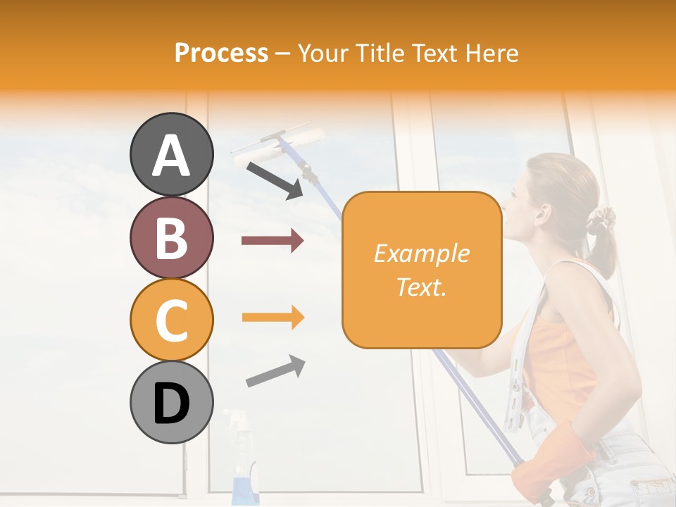A Woman Cleaning Windows With A Mop PowerPoint Template