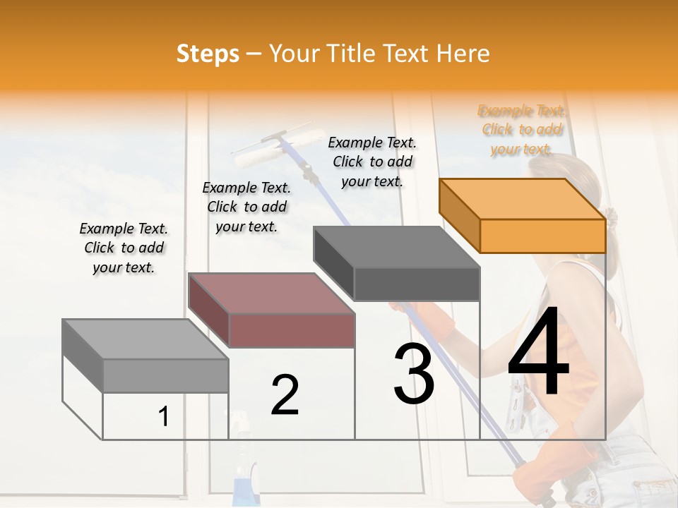 A Woman Cleaning Windows With A Mop PowerPoint Template