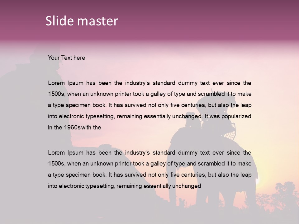 Silhouette Sit Large PowerPoint Template