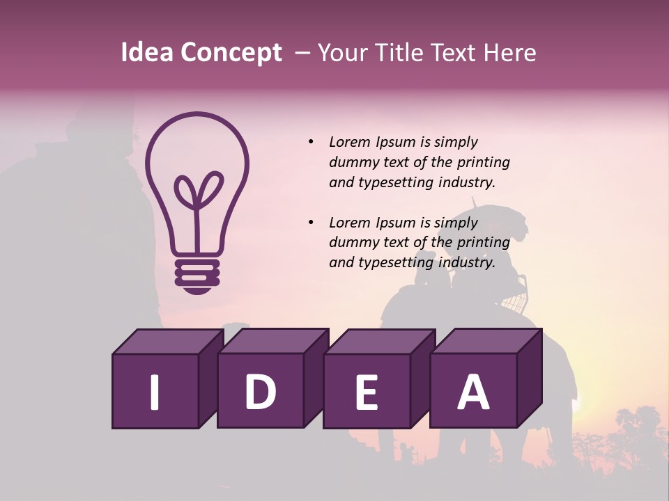 Silhouette Sit Large PowerPoint Template