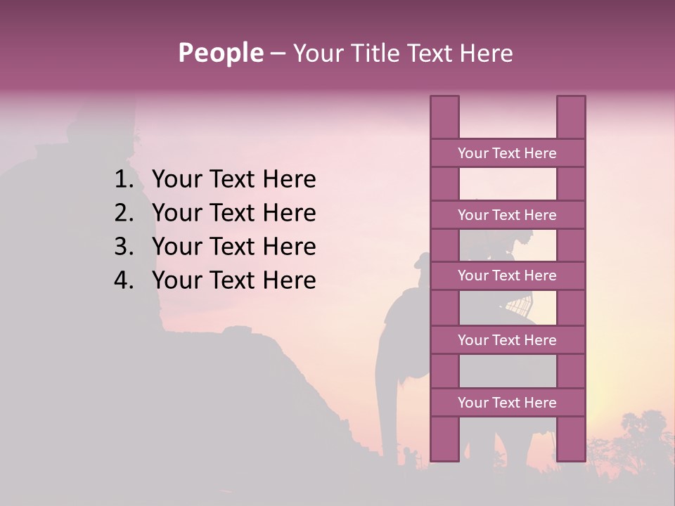 Silhouette Sit Large PowerPoint Template