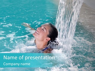 Female Indoor Beauty PowerPoint Template