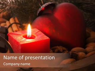 Christmastide Wood Pattern PowerPoint Template