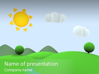 Season Field Sun PowerPoint Template