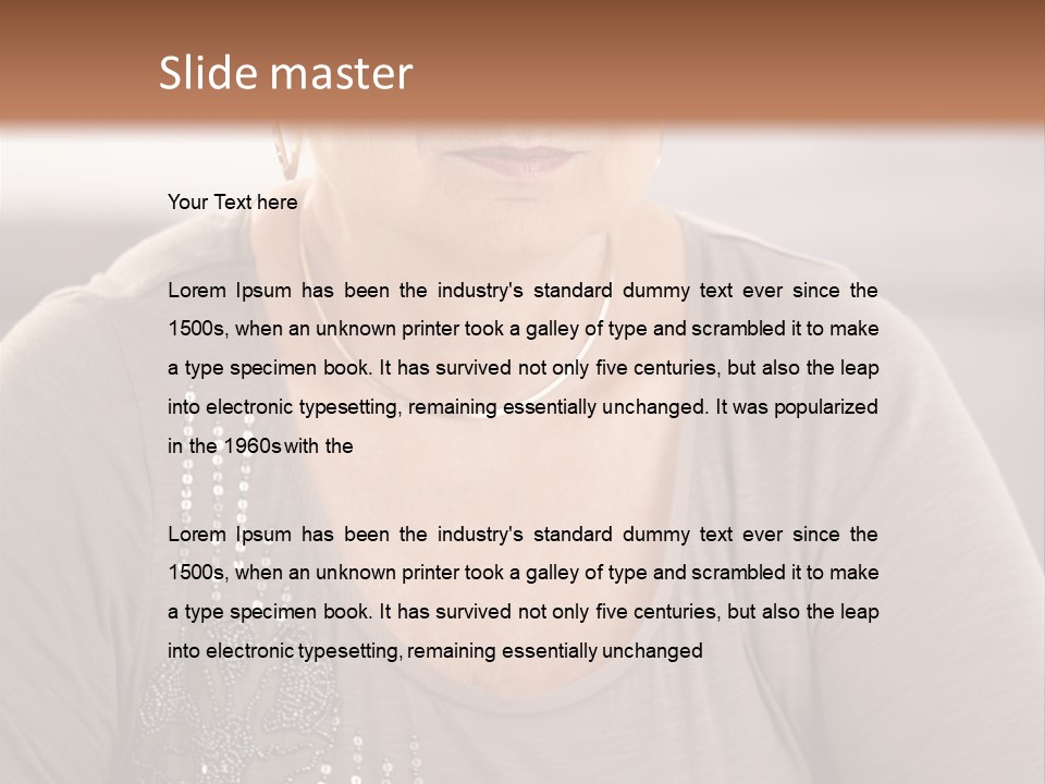 Sit Woman Aged PowerPoint Template