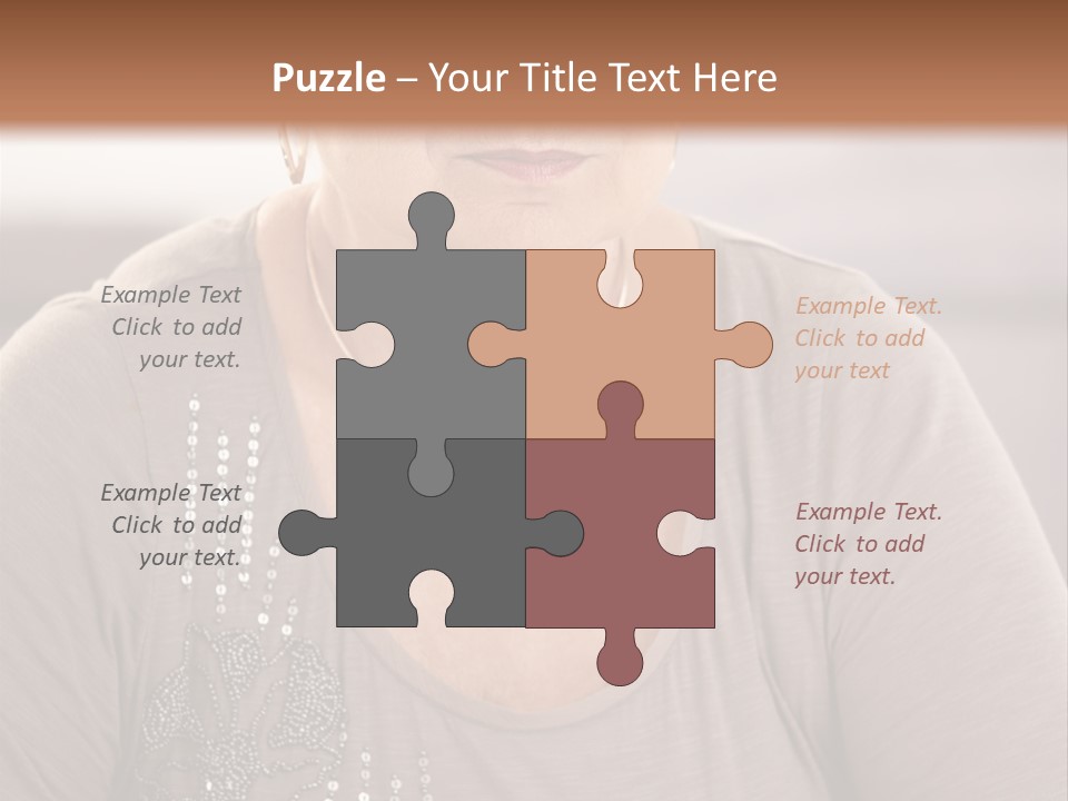 Sit Woman Aged PowerPoint Template