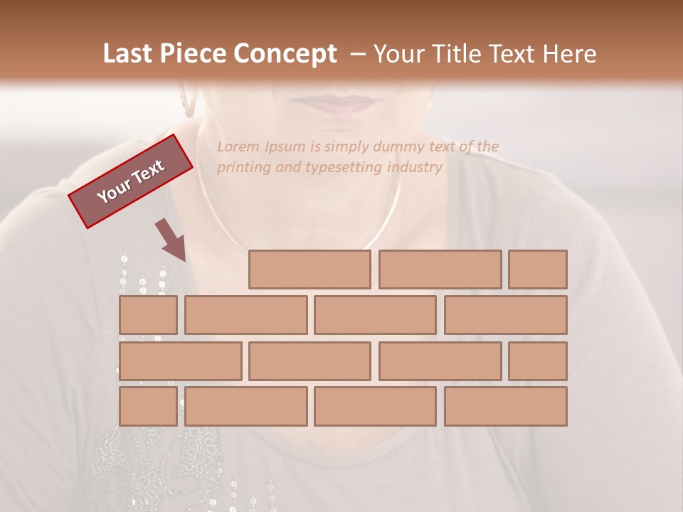 Sit Woman Aged PowerPoint Template