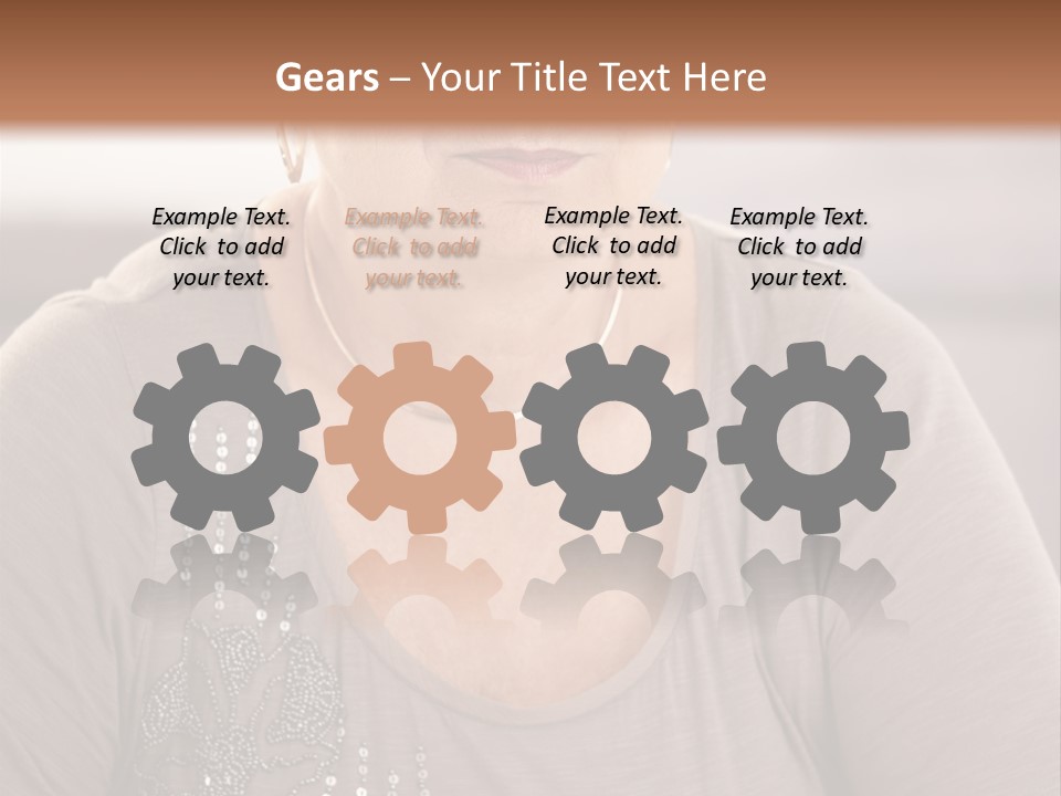 Sit Woman Aged PowerPoint Template