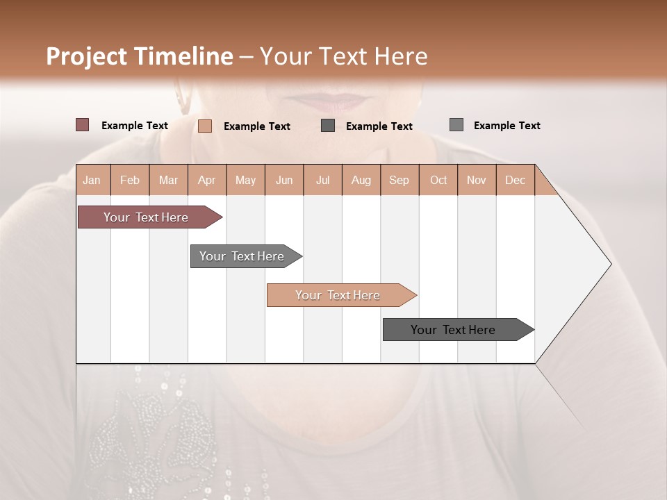 Sit Woman Aged PowerPoint Template