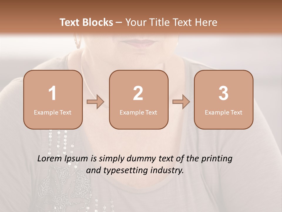 Sit Woman Aged PowerPoint Template