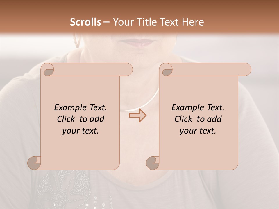 Sit Woman Aged PowerPoint Template