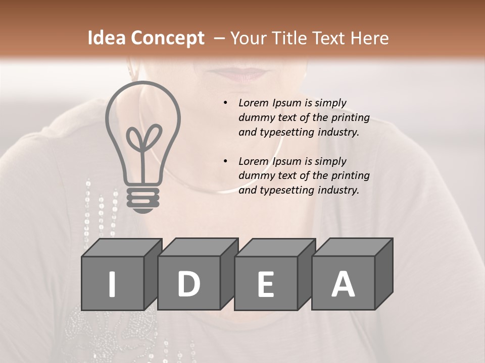 Sit Woman Aged PowerPoint Template