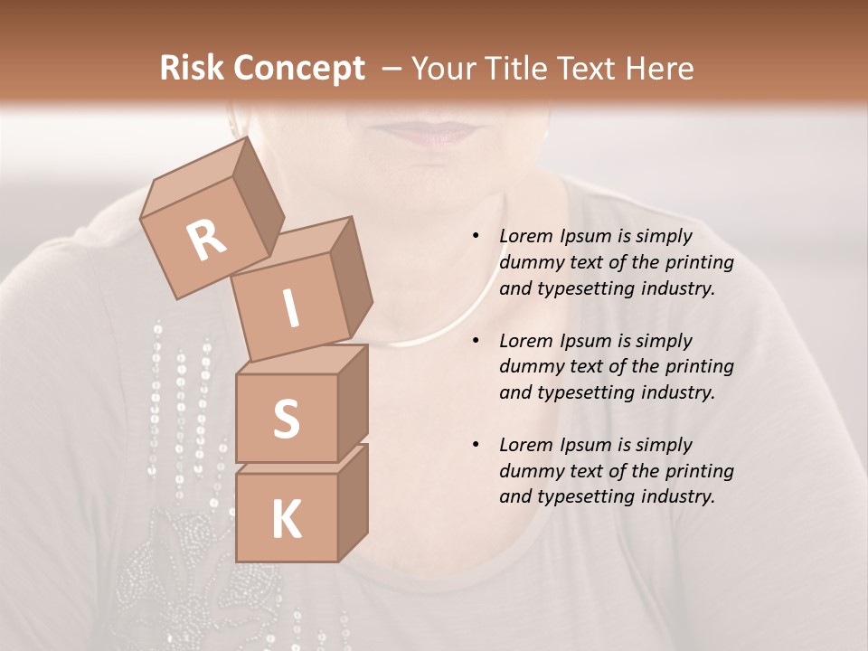 Sit Woman Aged PowerPoint Template