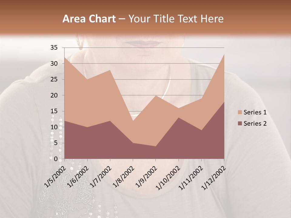 Sit Woman Aged PowerPoint Template