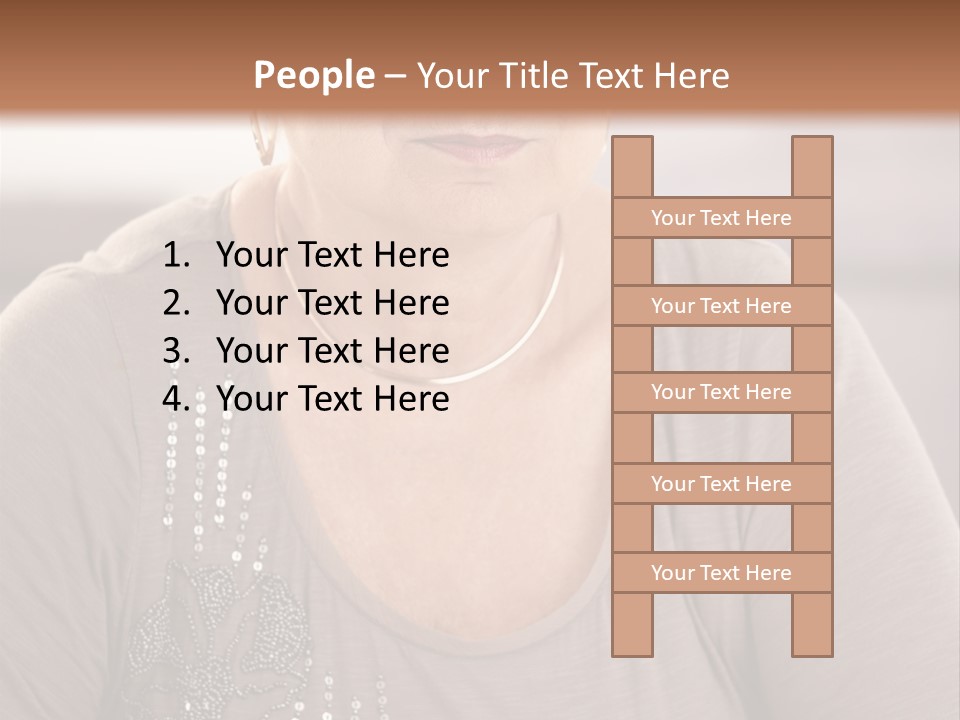 Sit Woman Aged PowerPoint Template