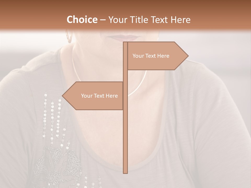 Sit Woman Aged PowerPoint Template