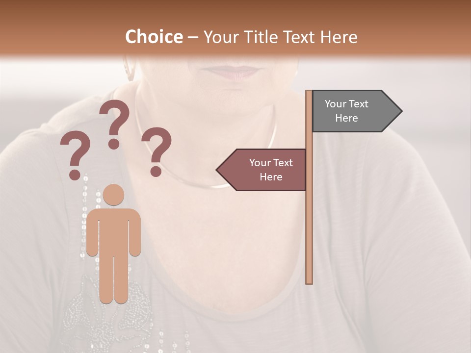 Sit Woman Aged PowerPoint Template