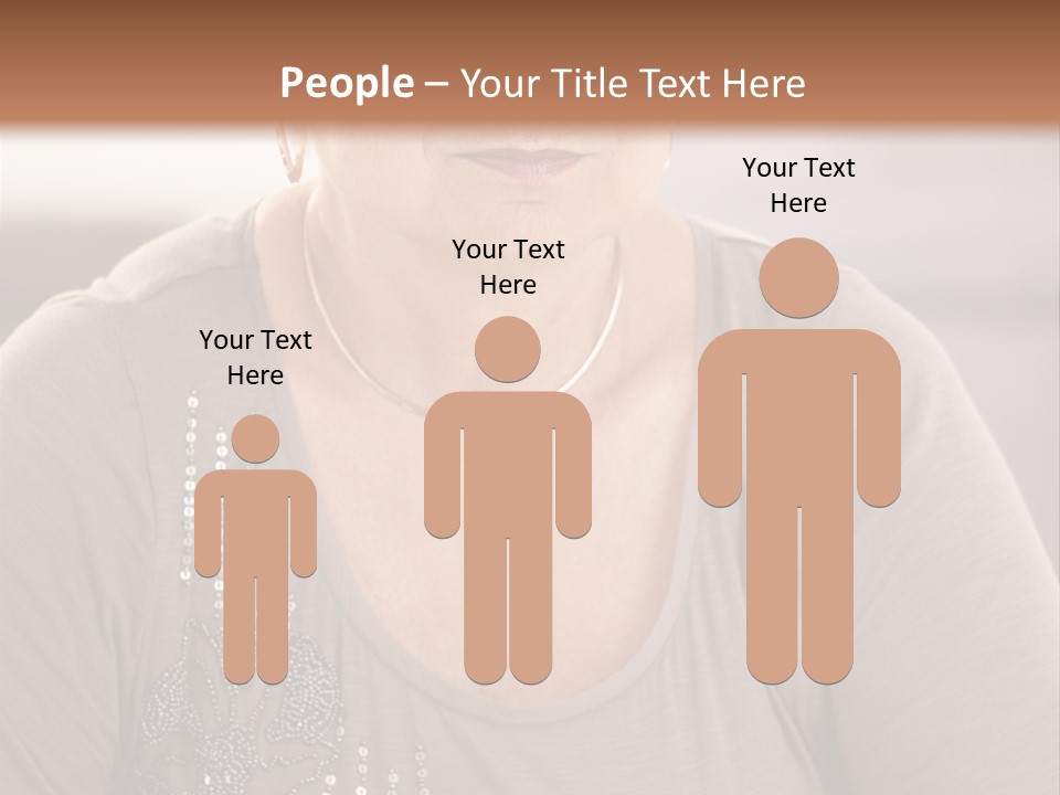 Sit Woman Aged PowerPoint Template