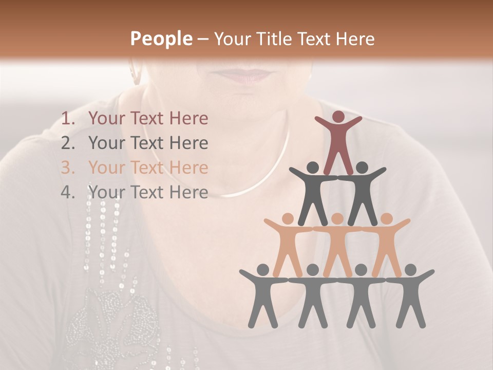 Sit Woman Aged PowerPoint Template