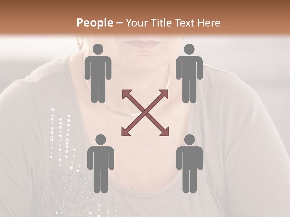 Sit Woman Aged PowerPoint Template