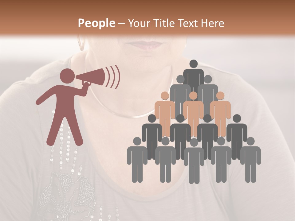 Sit Woman Aged PowerPoint Template