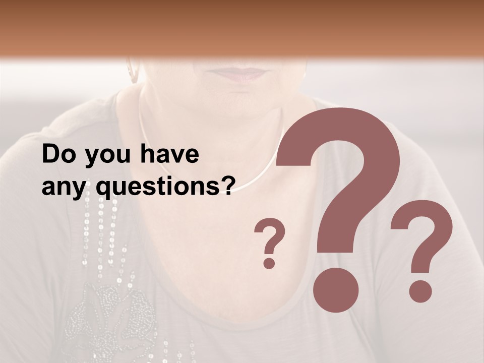 Sit Woman Aged PowerPoint Template