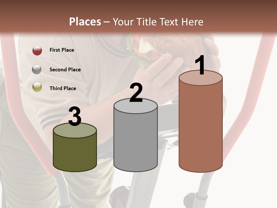 A Man Is Eating A Sandwich On A Treadmill PowerPoint Template