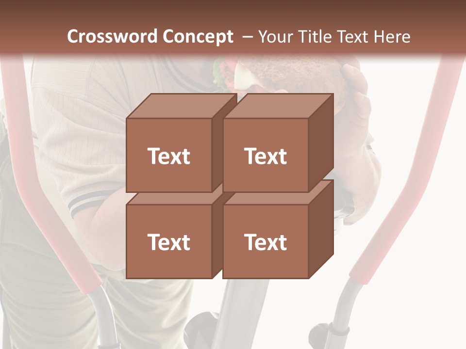 A Man Is Eating A Sandwich On A Treadmill PowerPoint Template