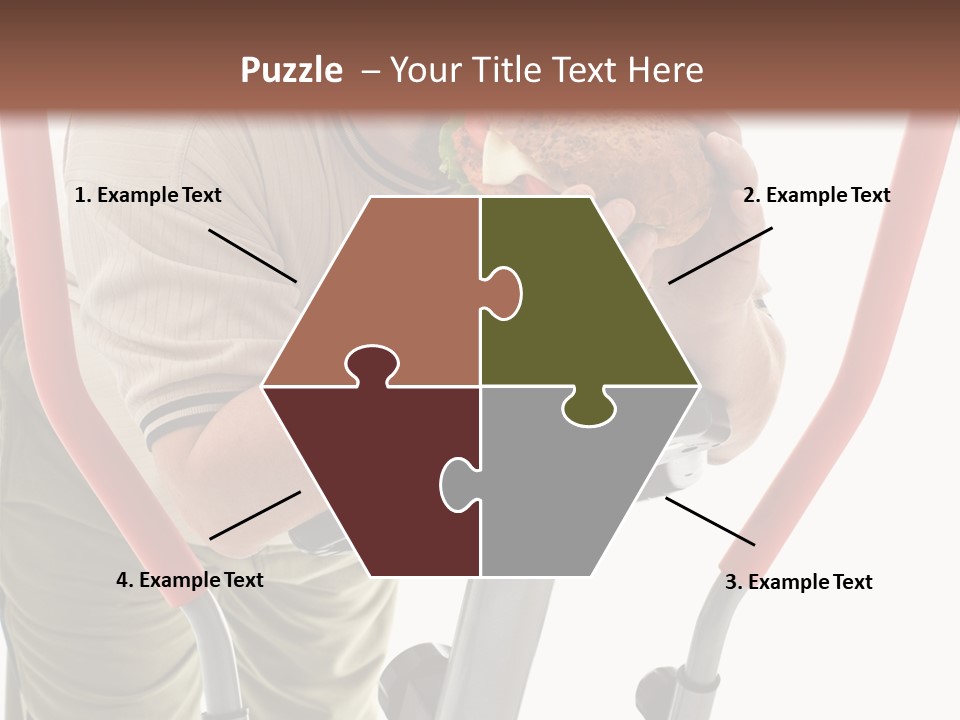 A Man Is Eating A Sandwich On A Treadmill PowerPoint Template