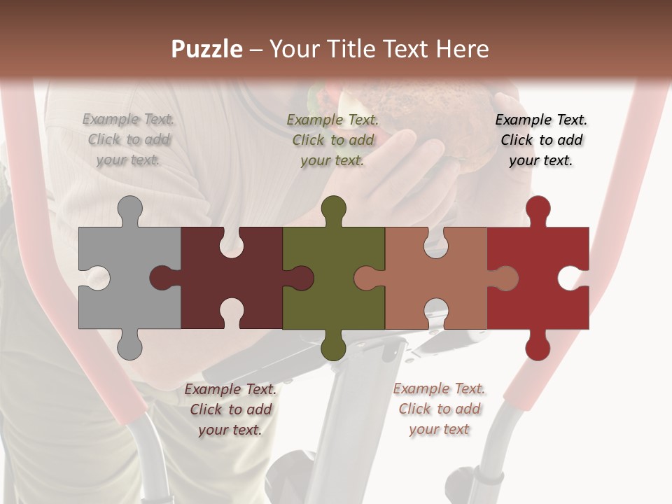 A Man Is Eating A Sandwich On A Treadmill PowerPoint Template
