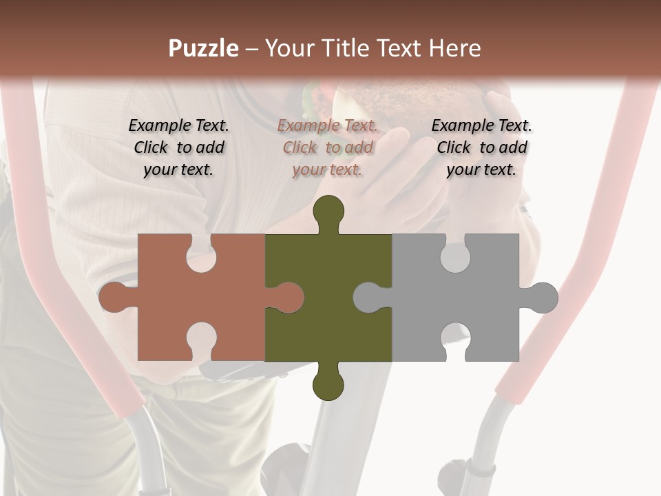 A Man Is Eating A Sandwich On A Treadmill PowerPoint Template